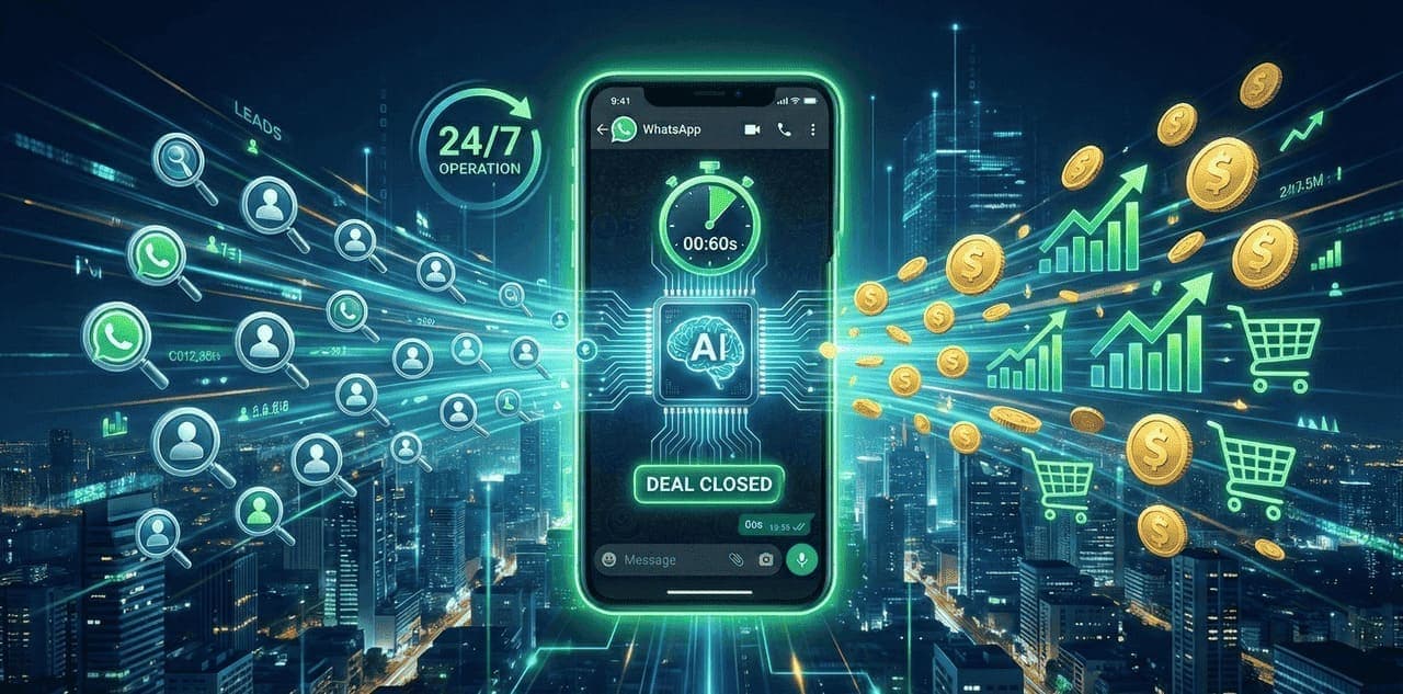 תהליך אוטומציית מכירות בוואטסאפ עם בוט AI