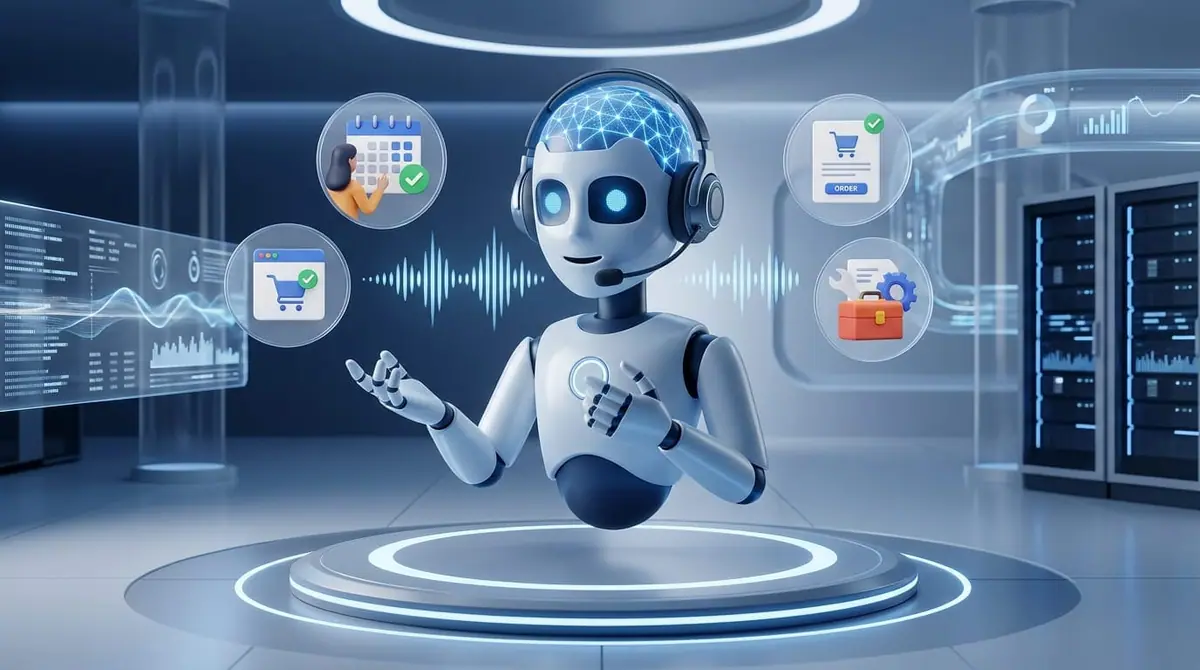 An AI-powered voice agent handling a live customer call in real time