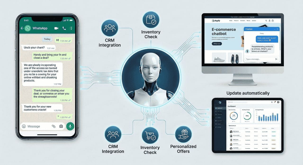 אוטומציה עסקית ואינטגרציה של צ'אט בוט עסקי