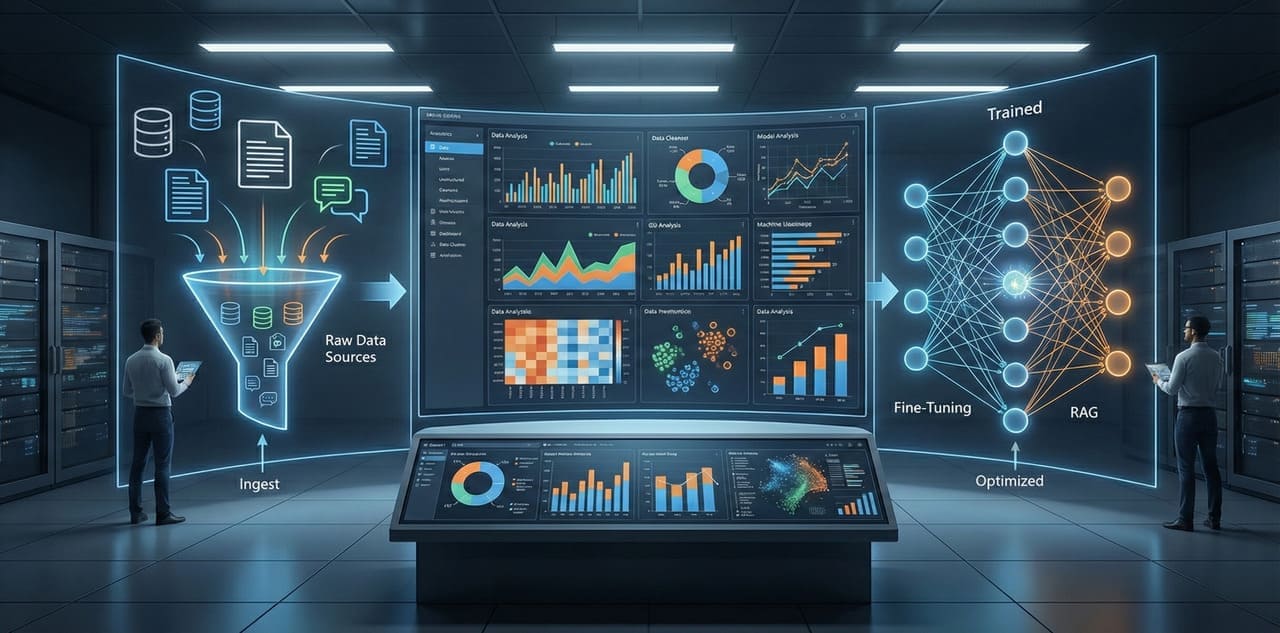 תהליך פיתוח סוכן AI מקצועי עם ניתוח נתונים ואימון מודלים