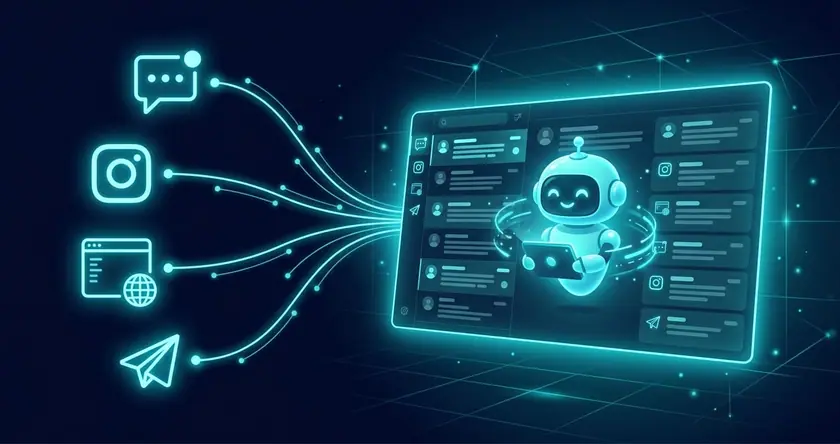 Managing inquiries from all channels in one unified inbox with an AI agent