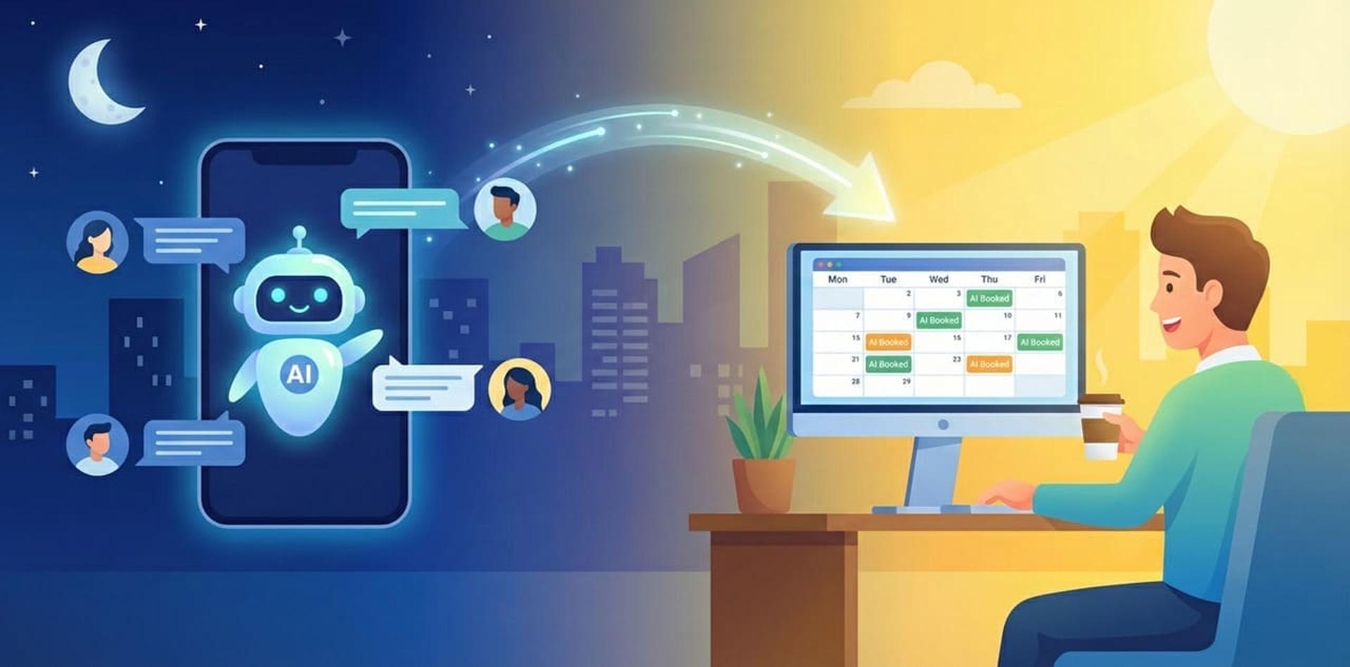 שיתוף פעולה חכם: בוט AI מסנן לידים וקובע פגישות במהלך הלילה, ונציג המכירות מקבל יומן מלא בבוקר