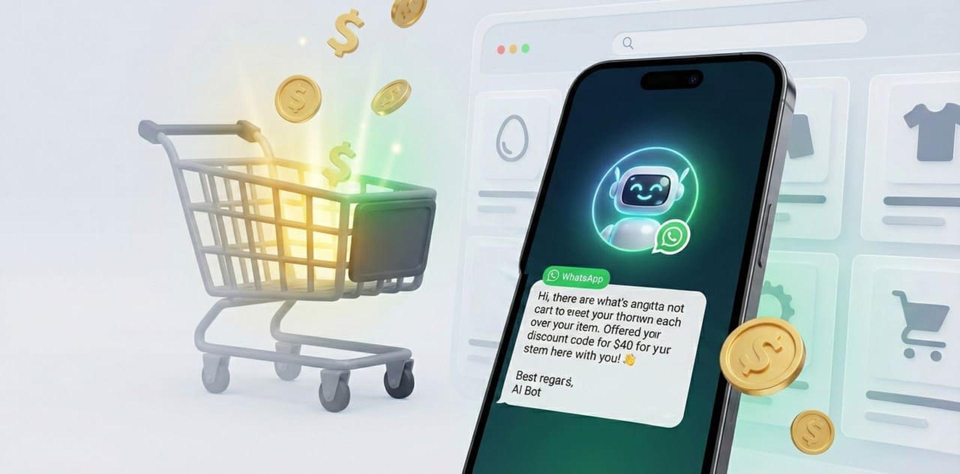 בוט חכם לאיקומרס שולח הודעת וואטסאפ להצלת עגלה נטושה והגדלת המרות